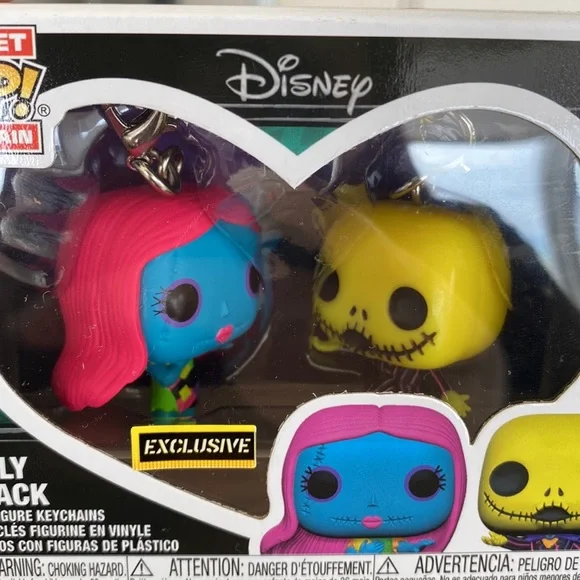 Nightmare Before Christmas Sally & Jack Blacklight Funko Keychain - Picture 2 of 6